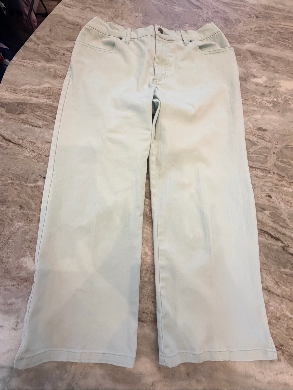 Duplex Mint Green Stretch Wide Straight Leg Jeans Pants Size 8